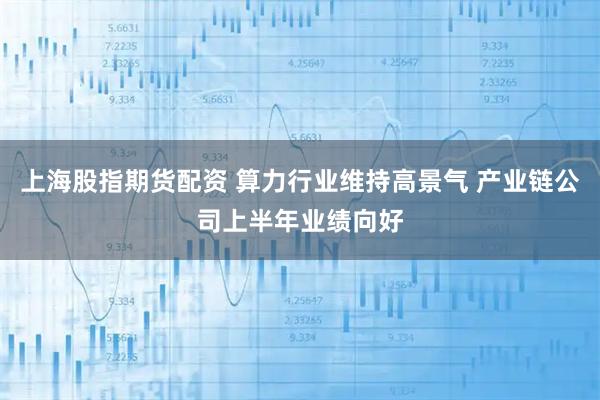 上海股指期货配资 算力行业维持高景气 产业链公司上半年业绩向好